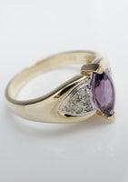 Marquis Amethyst & Diamond Ring 10K