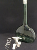 Antique Sterling Silver Snake Collared Decanter Green Glass Bottle