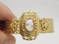 Victorian Antique Shell Cameo Bracelet Gold Plated