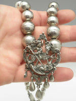 Antique Peruzzi Silver Necklace Brooch Pendant 800 Silver Saint George Dragon