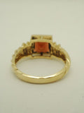 14K Bezel Set Garnet Ring Byzantine Design