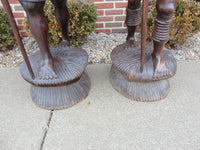 Antique Pair Aeta Tribal Carved Wooden Figures 55" Philliphines