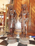 Antique Pair Aeta Tribal Carved Wooden Figures 55" Philliphines