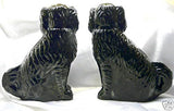 Victorian Antique Jackfield Enameled Comfort Dogs Spaniels