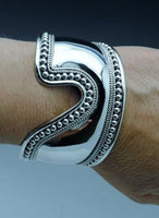 Artisan Crafted Sterling Bali Bangle Cuff Bracelet