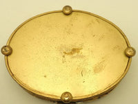 Antique Apollo Ormolu Jeweled Oval Jewelry Casket