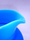 Huge Antique Blue Opaline Pitcher