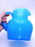 Huge Antique Blue Opaline Pitcher