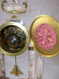 French Marble Ormolu Column Clock