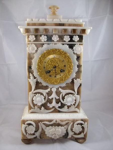 French Empire Alabaster Clock 1820