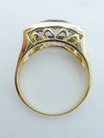 English 10k Amethyst Diamond Ring