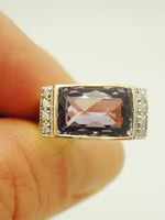 English 10k Amethyst Diamond Ring