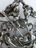 Antique Peruzzi 800 Silver George Dragon Brooch Italy