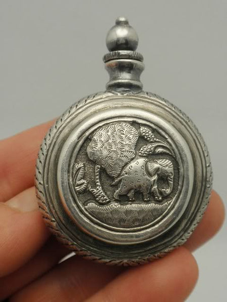 Antique Sterling Silver Perfume Snuff Flask