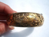 Engraved Foliate Sterling Gold Clad Bracelet