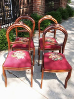 Victorian Antique Walnut Needlepoint Chairs