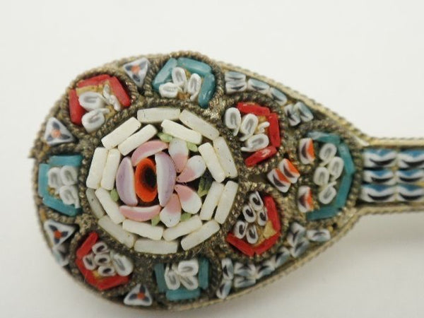 Vintage Roma Doré Blanc Vert Rouge Micro Mosaïque Mandoline Forme Vintage Roma Doré Blanc Vert Rouge Micro Mosaïque Mandoline Forme