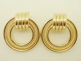 Classic 14K Gold Triple Hoop Roped Earrings