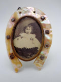 Antique French Mother of Pearl Horseshoe Frame