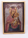 Antique Greek Orthodox Icon Holy Virgin Mary Leading