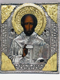 Antique Russian  Icon Saint Nicholas The Miracle worker
