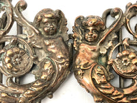 Antique Victorian Angels Belt Huckle Cherubs
