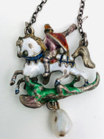 Austro-Hungarian Silver Saint George & The Dragon Pendant