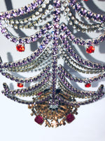 Czech Purple Crystal Mantle Christmas Tree #165
