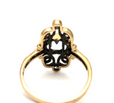 Victorian Aqua Diamond Yellow Gold 10K Ring
