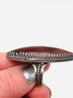 Antique Marquis Agate Sterling Ring