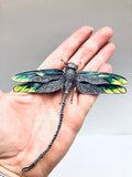 Large sterling Silver Enamel Dragonfly Brooch