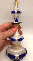 Antique French Panel Cut Glass Perfume Bottle