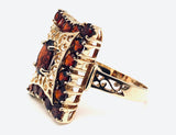 Ladies Vintage 10K Czech Garnet Ring