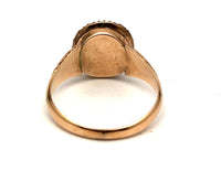 Georgian Garnet Blue Pearl Rose Gold Ring