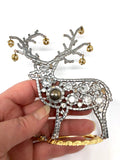 Czech Rhinestone Jingle Bells Reindeer R#133