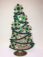 Vintage Czech Crystal Rhinestone Christmas Mantle Tree  # 229