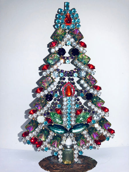 Vintage Czech Crystal Christmas Tree Decoration # 254