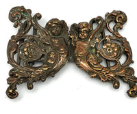Antique Victorian Angels Belt Huckle Cherubs