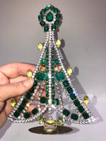 Vintage Czech Crystal Christmas Mantle Tree #185