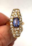 18k Antique Tanzanite Diamond Ring