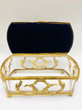 Antique French Crystal Ormolu Casket Jewel Box Marquis de Montesson