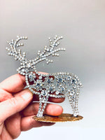 Czech Crystal Rhinestone Reindeer Decoration