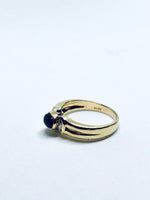 Cabochon Sapphire & Diamond Ring 14K
