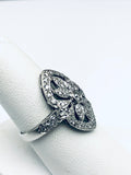 14K White Gold Art Deco Diamond Marquis Ring