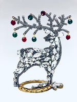 Crystal Rhinestone Reindeer Jingle Balls Decoration
