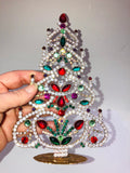 Czech Christmas Rhinestone Crystal Mantle Tree # 172