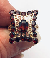 Ladies Vintage 10K Czech Garnet Ring