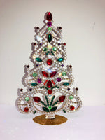Czech Christmas Rhinestone Crystal Mantle Tree # 172