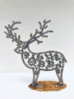 Czech Crystal Rhinestone Reindeer Decoration