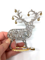 Czech Rhinestone Jingle Bells Reindeer R#133